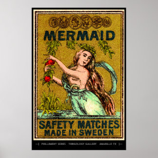 Mid Century Matchbox Cover Art Poster