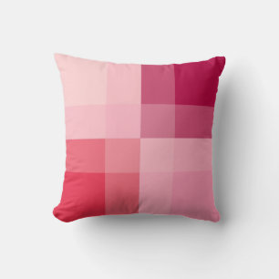 Mid-Century mega plaid - pink and wine Cushion