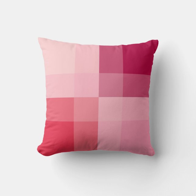 Mid-Century mega plaid - pink and wine Cushion (Front)