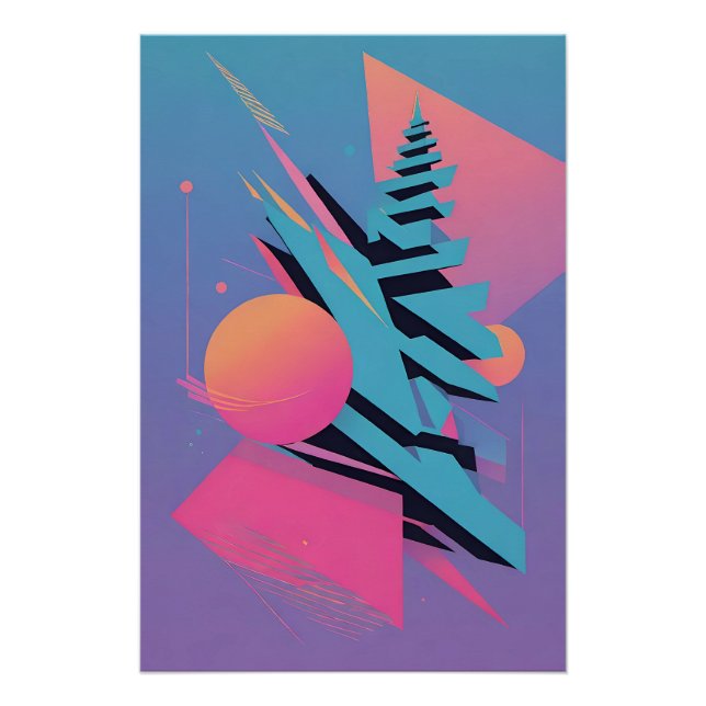 Mid-Century Memphis Design - Ken Gauge Art Poster (Front)