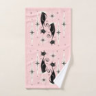 Mid Century Meow Retro Atomic Cats on Warm Pink