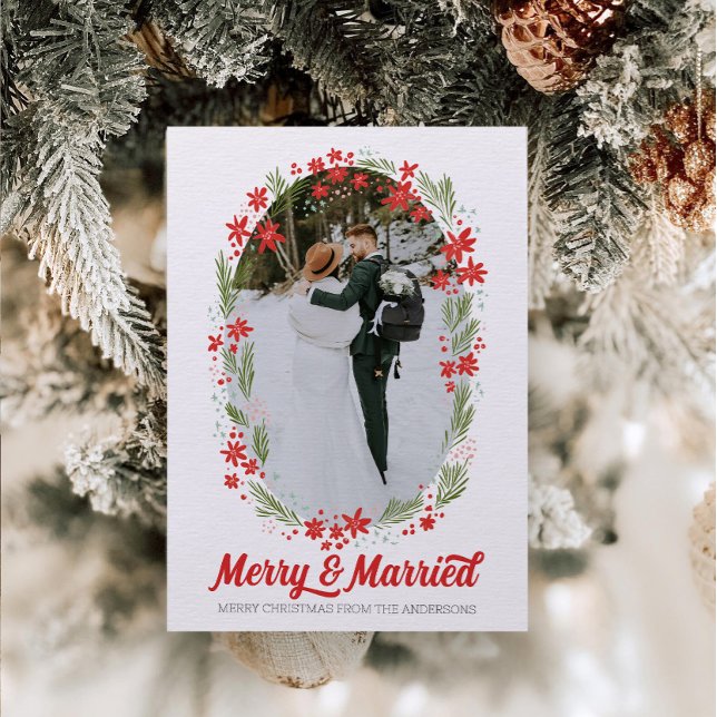 Mid Century Merry and Married Christmas Card (Creator Uploaded)