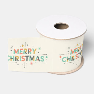 Mid-Century Merry Christmas – Retro Style Grosgrain Ribbon
