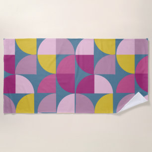 mid century mild psychedelic purple pink colours m beach towel