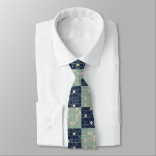 Mid-Century Mint & Navy Atomic Starburst  Tie