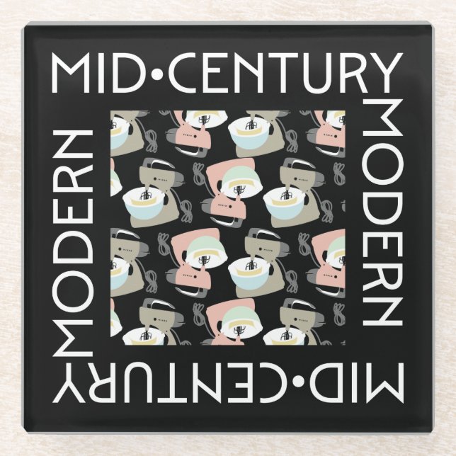 Mid-Century Mixers Glass Coaster (Front)