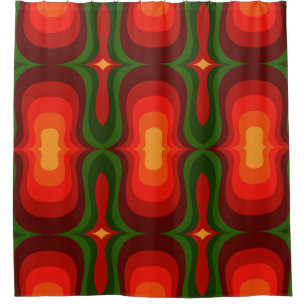 Mid century mod 60s 70s shower curtain