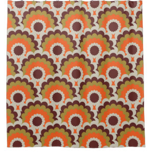 Mid century mod 60s 70s shower curtain