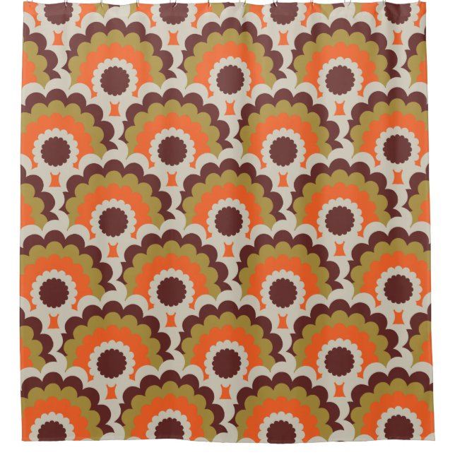 Mid century mod 60s 70s shower curtain (Front)