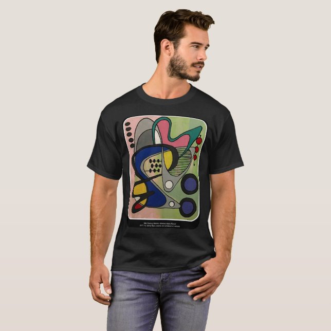 'Mid-Century Mod Abstract, Astro Picnic' painting T-Shirt (Front Full)