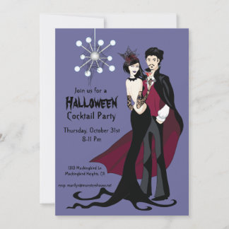 Mid-Century Mod Atomic Halloween Party Invitation