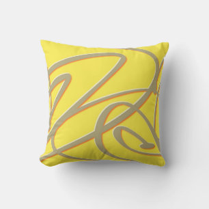 Mid-Century Mod Atomic Yellow Art Pillow