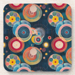 Mid Century Mod Circles in style of Hilma af Klint Coaster