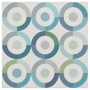 Mid Century Mod Colour Block Rings Pattern Fabric