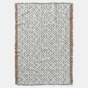Mid Century Mod Colour Block Rings Pattern Throw Blanket