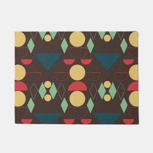 Mid Century Mod Geometric Brown  Doormat