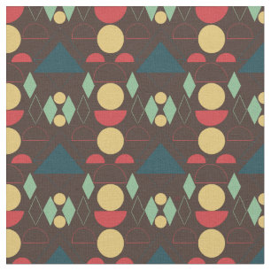 Mid Century Mod Geometric Brown Fabric