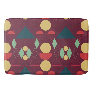 Mid Century Mod Geometric Fuchsia  Bath Mat