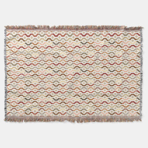 Mid Century Mod Geometric Link Pattern Throw Blanket