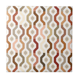 Mid Century Mod Geometric Link Pattern Tile