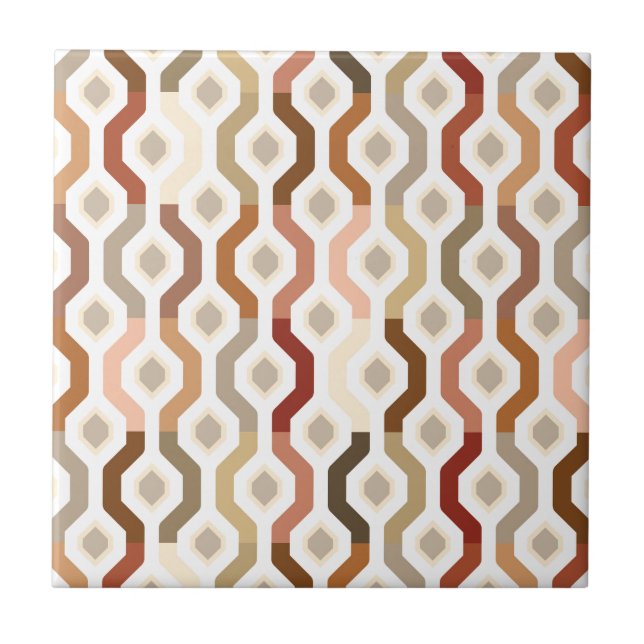 Mid Century Mod Geometric Link Pattern Tile (Front)
