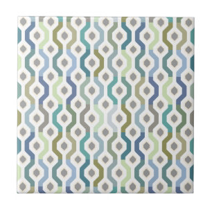 Mid Century Mod Geometric Link Pattern Tile