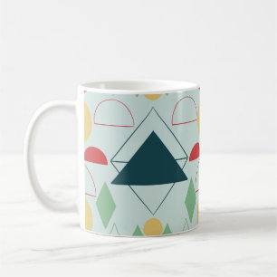 Mid Century Mod Geometric Mint Coffee Mug