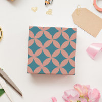 Mid-Century Mod Geometric Retro Modern Peach Blue