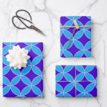 Mid Century Mod Pattern in Vibrant Cobalt Blue Wrapping Paper Sheet<br><div class="desc">A funky vintage mid century modern style pattern in vibrant blue hues.</div>
