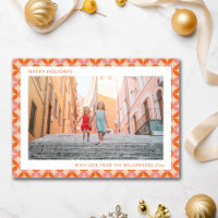 Mid Century Mod Pink Orange Unique Two Photo