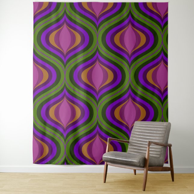 Mid century mod retro  tapestry (In Situ)