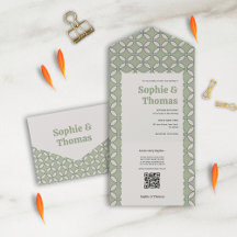 Mid Century Mod Retro Wedding Olive Green