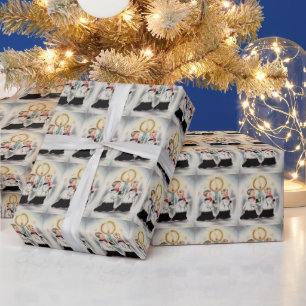 Mid Century Modern 1950's Era Christmas Alter Boys Wrapping Paper