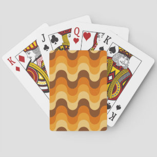 Mid Century Modern 1970s Wavy Stripe Pattern Playing Cards
