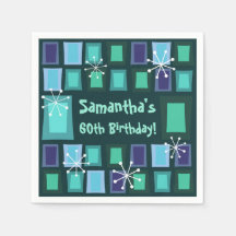 Mid Century Modern 60th Birthday Teal