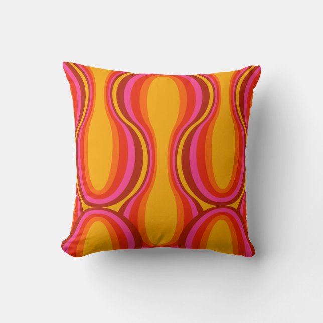 Mid century modern 70s 60s pattern  pillow (Front)