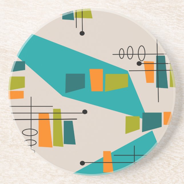 Mid-Century Modern Abstract #55 Coaster (Front)