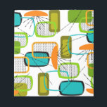 Mid-Century Modern Abstract #57 Notepad<br><div class="desc">Mid-Century Modern Abstract in orange,  lime and teal.  Background colour is customisable.</div>