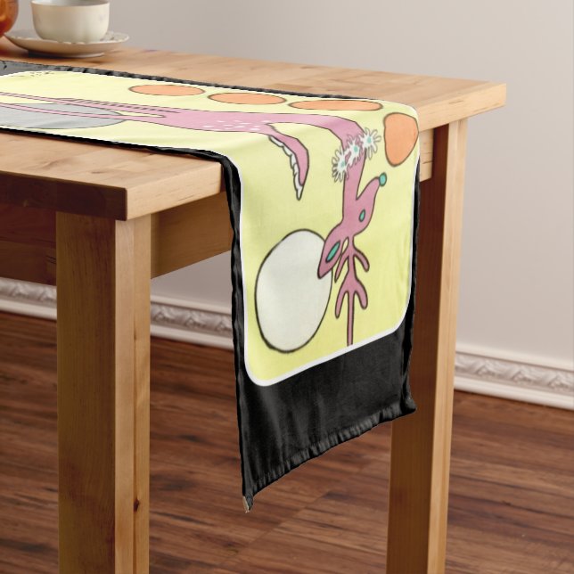 Mid-Century Modern Abstract Christmas Reindeer Medium Table Runner (In Situ)