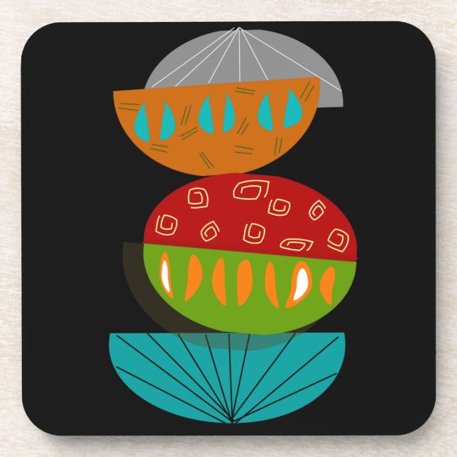 Mid-Century Modern Abstract Coasters (Front)