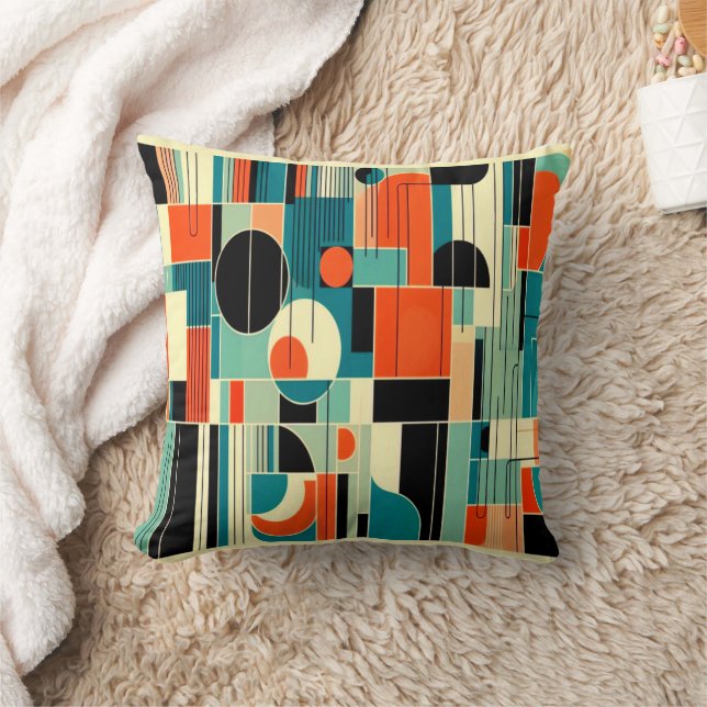 Mid Century Modern Abstract Decor Pillow (Blanket)