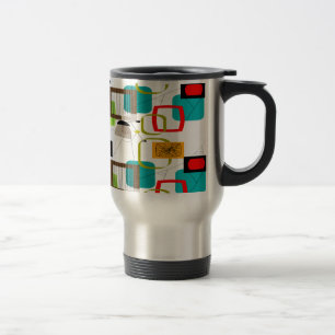 Mid-Century Modern Abstract Design Travel Mug
