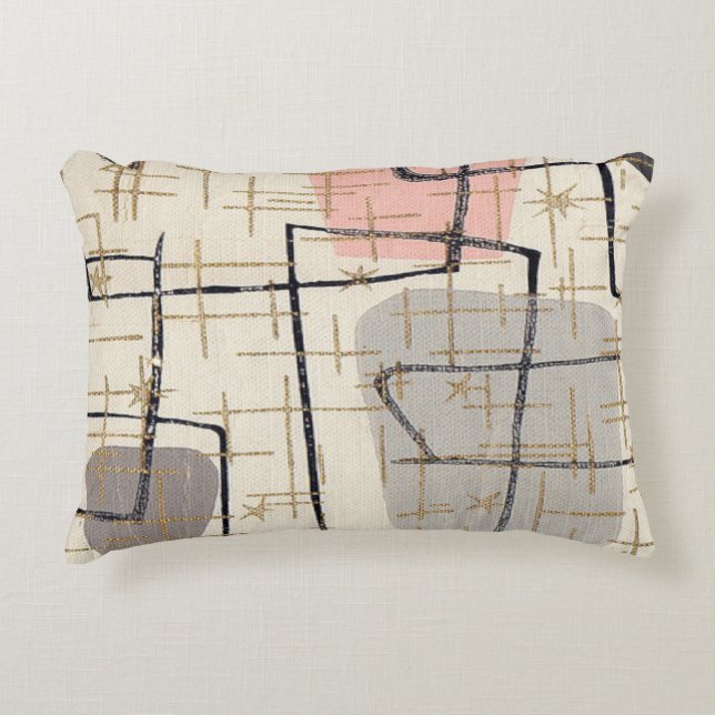 Mid Century Modern Abstract Fabric Accent Pillow (Front)