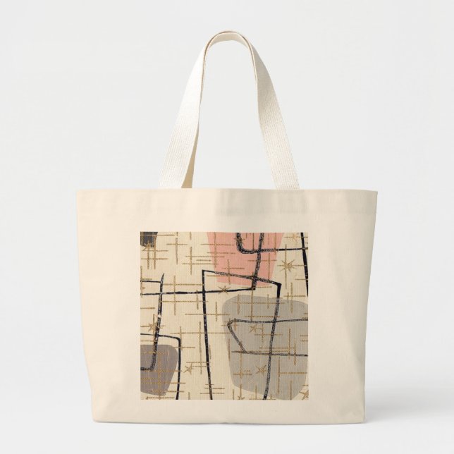 Mid Century Modern Abstract Fabric Tote Bag (Front)