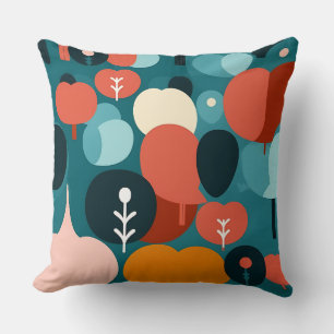 Mid-Century Modern Abstract Forest Pillow