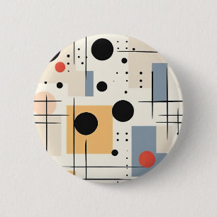 Mid Century Modern Abstract Geometric Art 6 Cm Round Badge