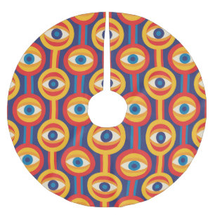 Mid-century modern: abstract geometric. brushed polyester tree skirt