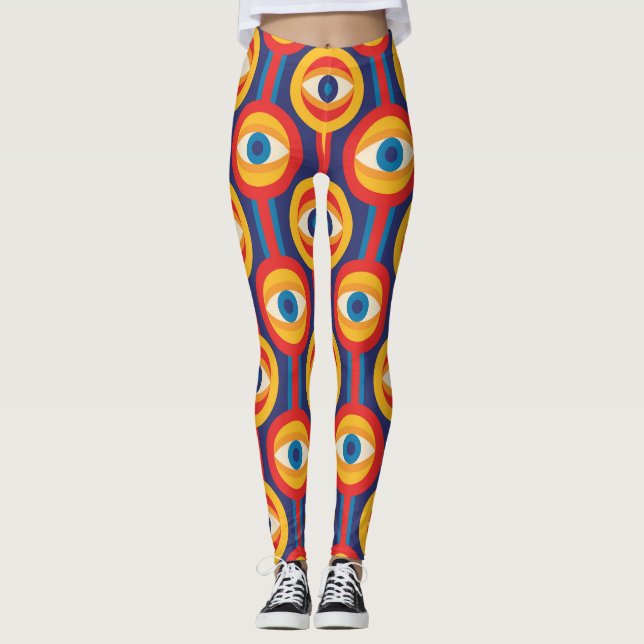 Mid-century modern: abstract geometric. leggings (Front)