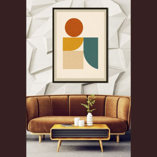 Mid-Century Modern Abstract Geometric Minimalist  Poster