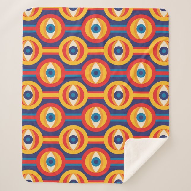Mid-century modern: abstract geometric. sherpa blanket (Front)